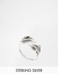 Серебряное кольцо с листиком ASOS - Шлифованный серебряный