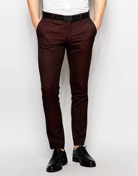 Брюки скинни в горошек Selected Homme - Burgundy