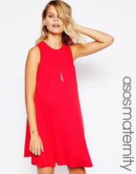 Свободное платье для беременных без рукавов с присборенным дизайном AS Asos Maternity