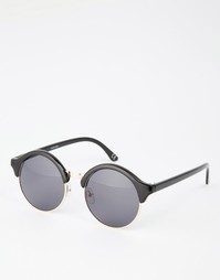 Круглые солнцезащитные очки с черным верхом ASOS - Черный