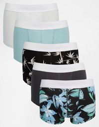 Набор из 5 хипстеров с цветочным принтом ASOS - СКИДКА 28% - Мульти