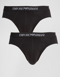 2 хлопковых трусов Emporio Armani - Черный