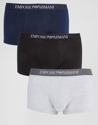 3 хлопковых бокеров‑брифов Emporio Armani - Мульти