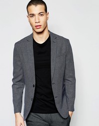 Блейзер слим с узором Selected Homme - Темно-синий