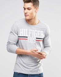 Лонгслив с принтом Hilfiger Denim - Серый вереск