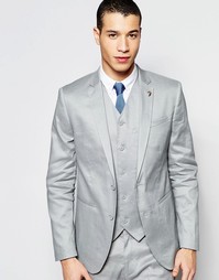 Зауженный льняной пиджак ASOS - Серый