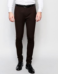 Коричневые суперзауженные брюки ASOS - Коричневый