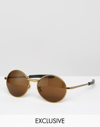 Круглые солнцезащитные очки Reclaimed Vintage - Золотой