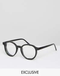 Круглые очки с прозрачными стеклами Reclaimed Vintage - Черный