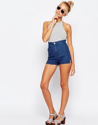 Синие джинсовые шорты ASOS Kitty - Выбеленный голубой