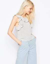 Полосатый топ с оборками ASOS - Мульти