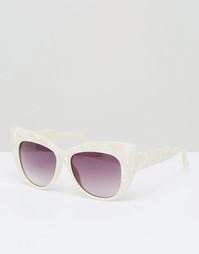 Солнцезащитные очки кошачий глаз в стиле 60-х ASOS - Белый