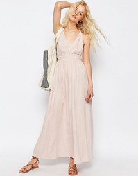 Платье макси с плетеными бретельками ASOS - Blush