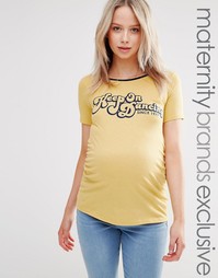 Футболка для беременных с надписью Keep On Dancing Bluebelle Maternity