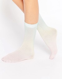 Блестящие носки пастельного цвета в полоску ASOS - Мульти