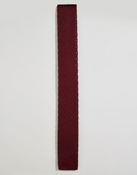 Вязаный бордовый галстук с отделкой кроше ASOS - Burgundy