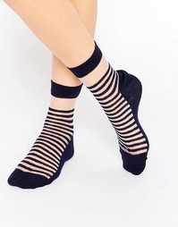 Полупрозрачные носки в бретонскую полоску ASOS - Темно-синий