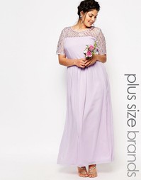 Шифоновое платье макси с отделкой Lovedrobe - Фиолетовый
