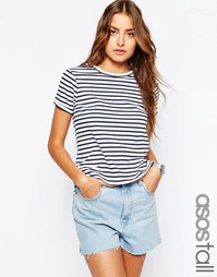 Полосатый топ с короткими рукавами ASOS TALL