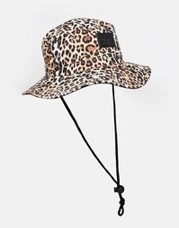 Панама с леопардовым принтом ASOS Safari - Черный