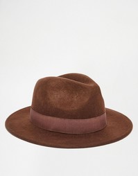 Мягкая фетровая шляпа коричневого цвета ASOS - Коричневый