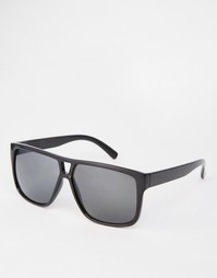 Черные солнцезащитные очки с плоским верхом и вырезом на переносице AS Asos