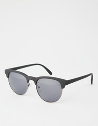 Черные матовые солнцезащитные очки в стиле ретро ASOS - Черный