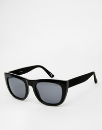 Большие квадратные солнцезащитные очки в черной прорезиненной оправе A Asos