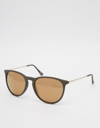 Круглые солнцезащитные очки с металлическими дужками ASOS - Хаки
