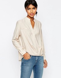 Повседневная блузка из льняной смеси ASOS - Stone