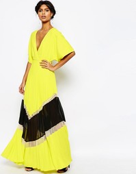 Платье макси в стиле колор блок со складками ASOS - Мульти