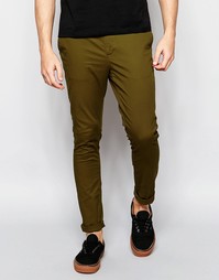 Болотные супероблегающие чиносы ASOS - Fawn