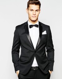 Черный пиджак-смокинг скинни ASOS - Черный