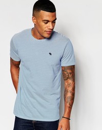 Футболка слим в тонкую синюю полоску Abercrombie &amp; Fitch - Cc224 синий