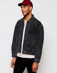 Черная выбеленная джинсовая куртка ASOS - Черный