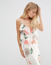 Топ с оборками и цветочным принтом ASOS - Мульти
