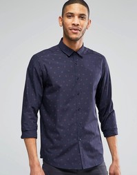 Темно-синяя рубашка с принтом пейсли ASOS - Темно-синий