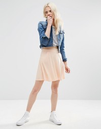 Короткая расклешенная юбка с карманами ASOS - Blush