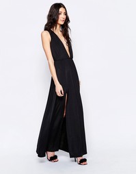 Платье макси с глубоким V‑образным вырезом Glamorous - Черный