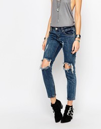 Облегающие джинсы с дырками на коленях Glamorous - Mid blue stone