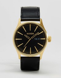 Часы с кожаным ремешком Nixon Sentry - Черный
