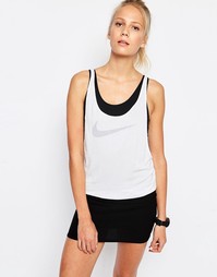 Двухслойная майка с логотипом-галочкой Nike Premium - Белый