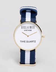 Часы с парусиновым ремешком Reclaimed Vintage - Синий