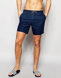 Однотонные пляжные шорты для плавания Hollister - Темно-синий