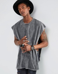 Футболка-кейп в стиле oversize с эффектом кислотной стирки ASOS