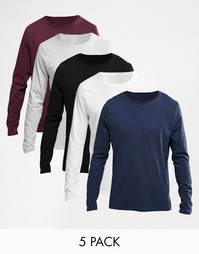 Набор из 5 лонгсливов ASOS, скидка 23% - Мульти