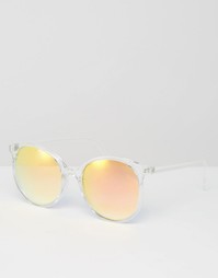 Круглые солнцезащитные oversize‑очки в узкой оправе ASOS - Прозрачный