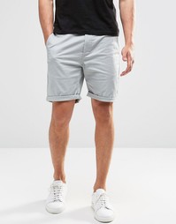 Бледно-голубые шорты чиносы кроя слим ASOS - Belgian block