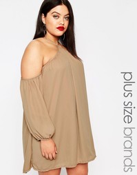 Платье с халтером и открытыми плечами Missguided Plus - Серый