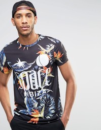Футболка с цветочным принтом ASOS Space Ibiza - Мульти